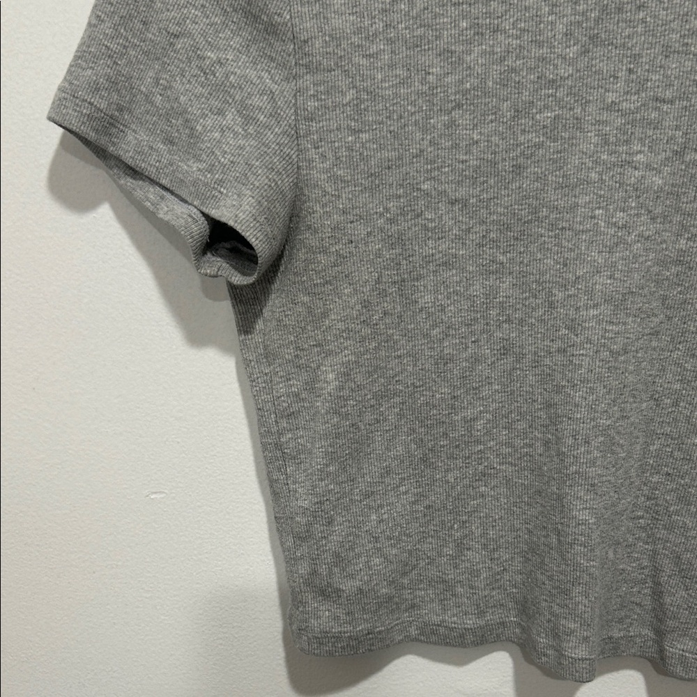 TNA Heather Gray Ribbed Crop Tee - Picture 5 of 8